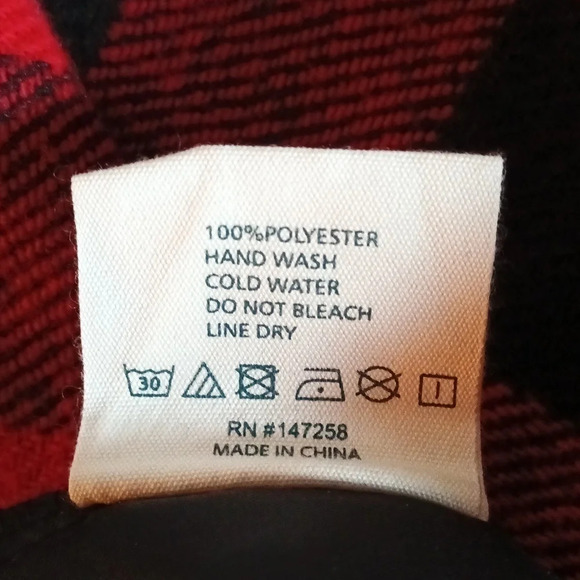 Flannel buffalo check plaid button down shacket pockets oversized small - Picture 10 of 11